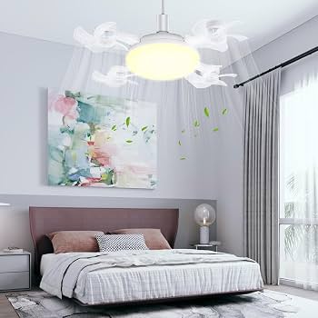 4-in-1 Ceiling Fan with LED Light & 3-Color Dimming