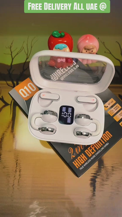 Q10 4-in-1 Wireless Earbuds – 2 Stylish Designs | Clear Sound | Long Battery | Waterproof