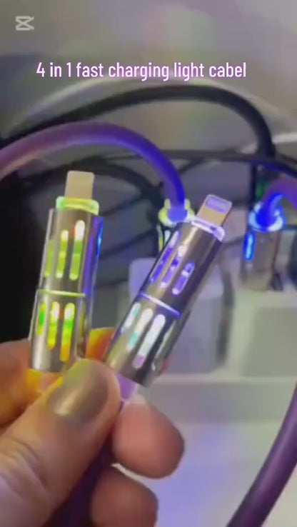 4-in-1 Fast Charging Cable – USB-A & Type-C to Lightning / Type-C