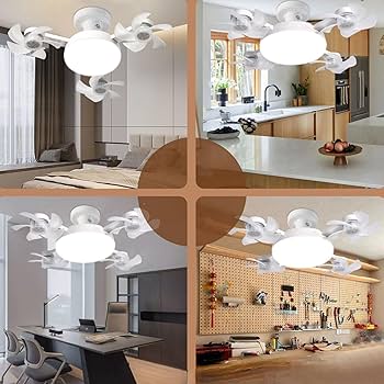 F4+ LED Socket Ceiling Fan Light with Remote Control (20 Inch