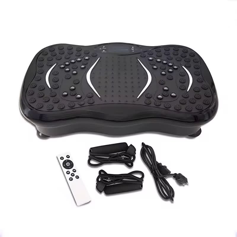 FITNESS VIBRATION MACHINE

1. AUTOMATIC AND MANNUAL PROGRAMS
2. SPEED ADJUSTABLE 
3. SPEED RANGE 0-99 LEVELS
4. MAX LOAD : 150 KG
5. REMOTE CONTROLL
6. TWO RESISTANCE BANDS
7. USB MUSIC PLAYER