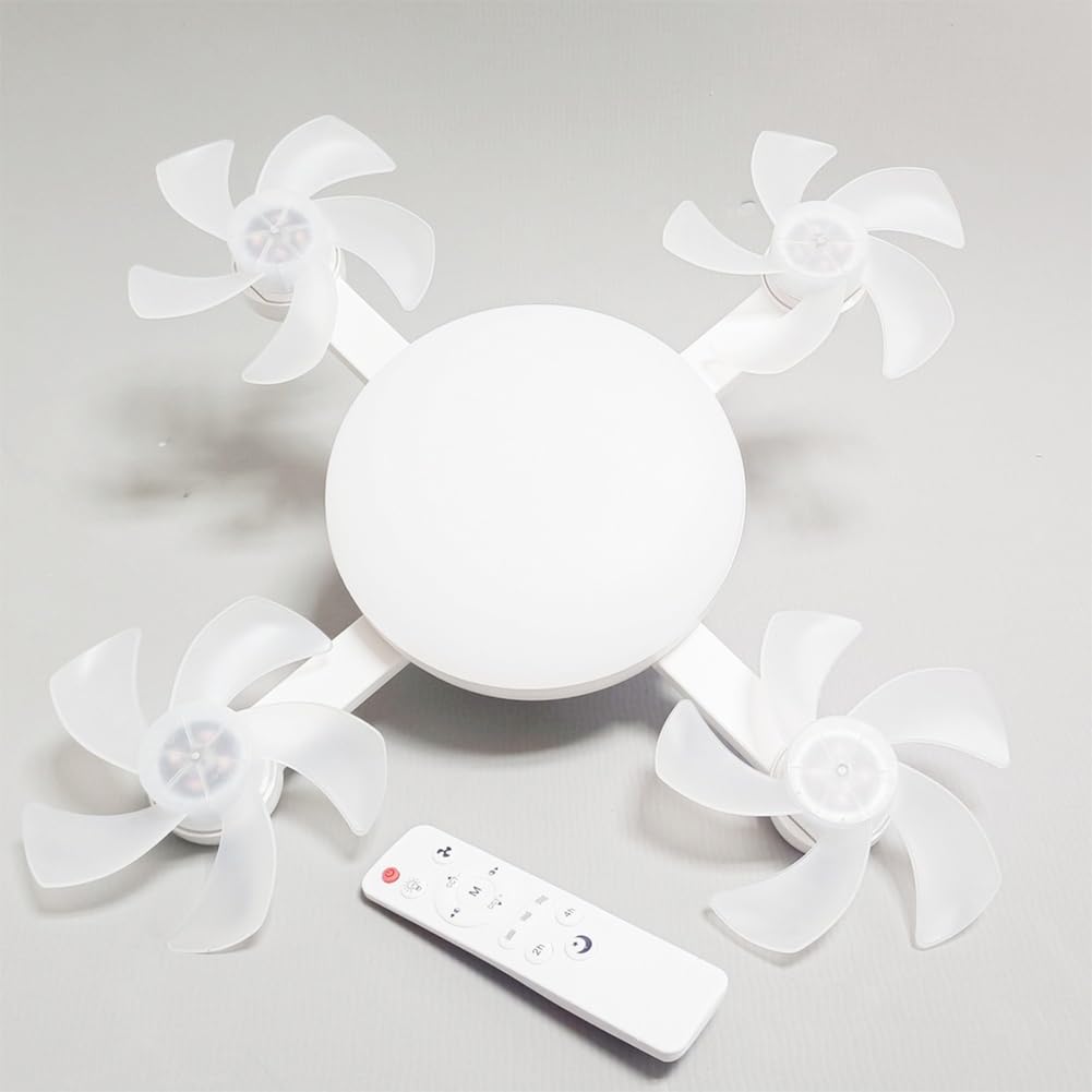 4-in-1 Ceiling Fan with LED Light & 3-Color Dimming