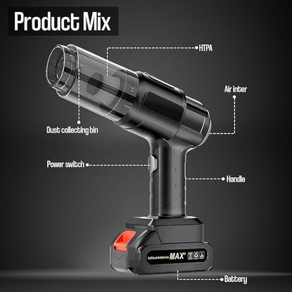 4-in-1 Cordless Handheld Vacuum Cleaner – Powerful Lithium Battery, Portable & Multi-Functional