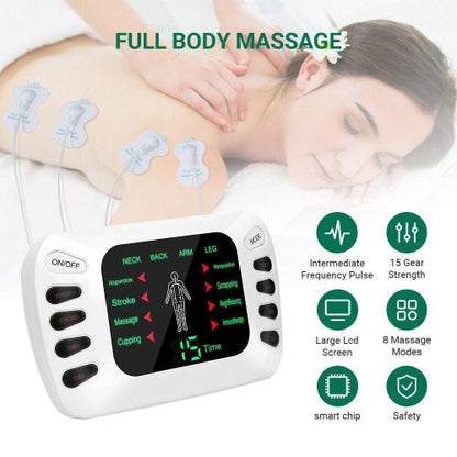 Digital EMS TENS Muscle Stimulator Therapy Massager with Foot Massage Pads & Electrode Pads – Pain Relief Device