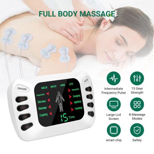 Digital EMS TENS Muscle Stimulator Therapy Massager with Foot Massage Pads & Electrode Pads – Pain Relief Device