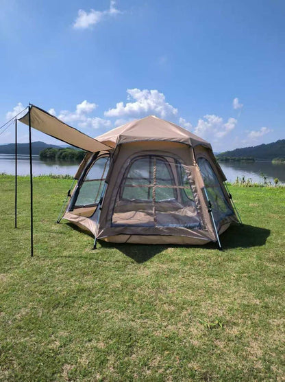 *Fully Automatic Hexagonal Camping 🎪 tent*

Size: 240x240x135CM
3-4 persons