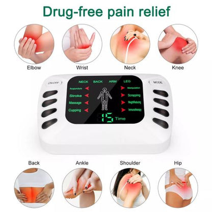 Digital EMS TENS Muscle Stimulator Therapy Massager with Foot Massage Pads & Electrode Pads – Pain Relief Device