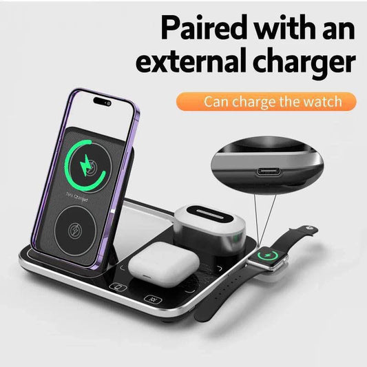4-in-1 Wireless iPhone Charger – Fast Charging, Premium Quality & Elegant Design