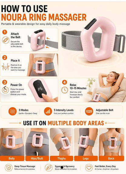 Noura Ring Massager – Portable Deep Tissue Body Massager with Adjustable Belt