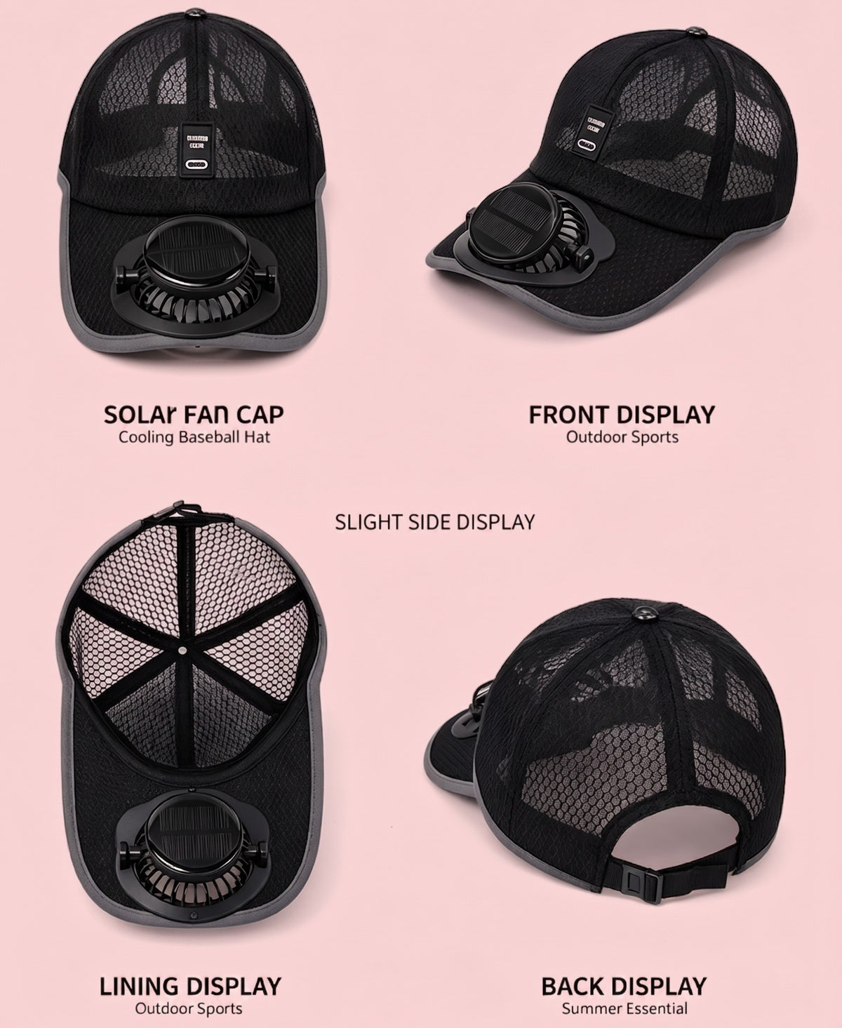 Rechargeable Cooling Fan Cap – Portable Hands-Free Summer Hat