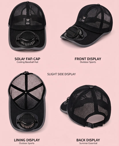 Rechargeable Cooling Fan Cap – Portable Hands-Free Summer Hat