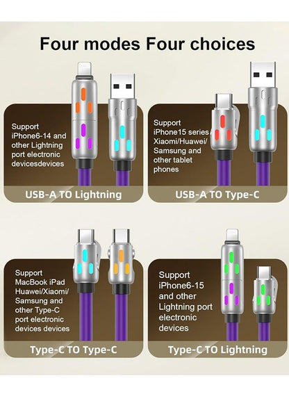 4-in-1 Fast Charging Cable – USB-A & Type-C to Lightning / Type-C