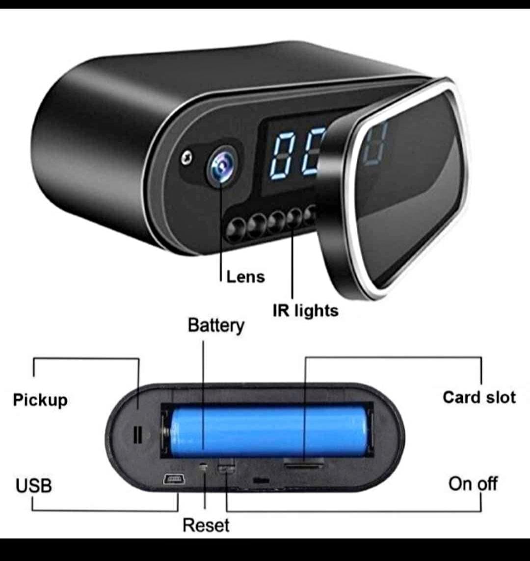 Title: Smart Clock WiFi Hidden Camera – HD Security Camera with Motion Detection & Night Vision