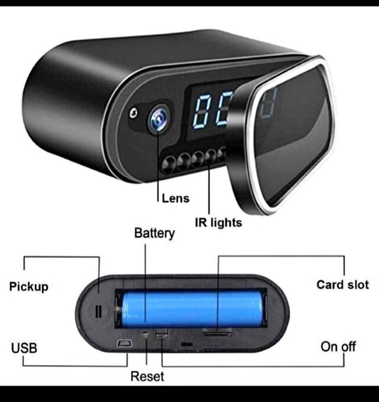 Title: Smart Clock WiFi Hidden Camera – HD Security Camera with Motion Detection & Night Vision