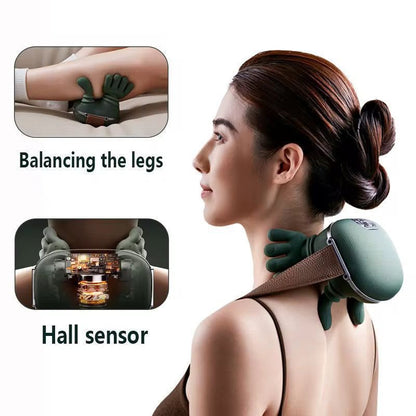 4D Shiatsu Neck and Shoulder Massager with Heat, Deep Tissue Back Neck and Foot Massager Pillow, Electric Massage Cushion for Muscle Relaxation, Portable for Home Office Car