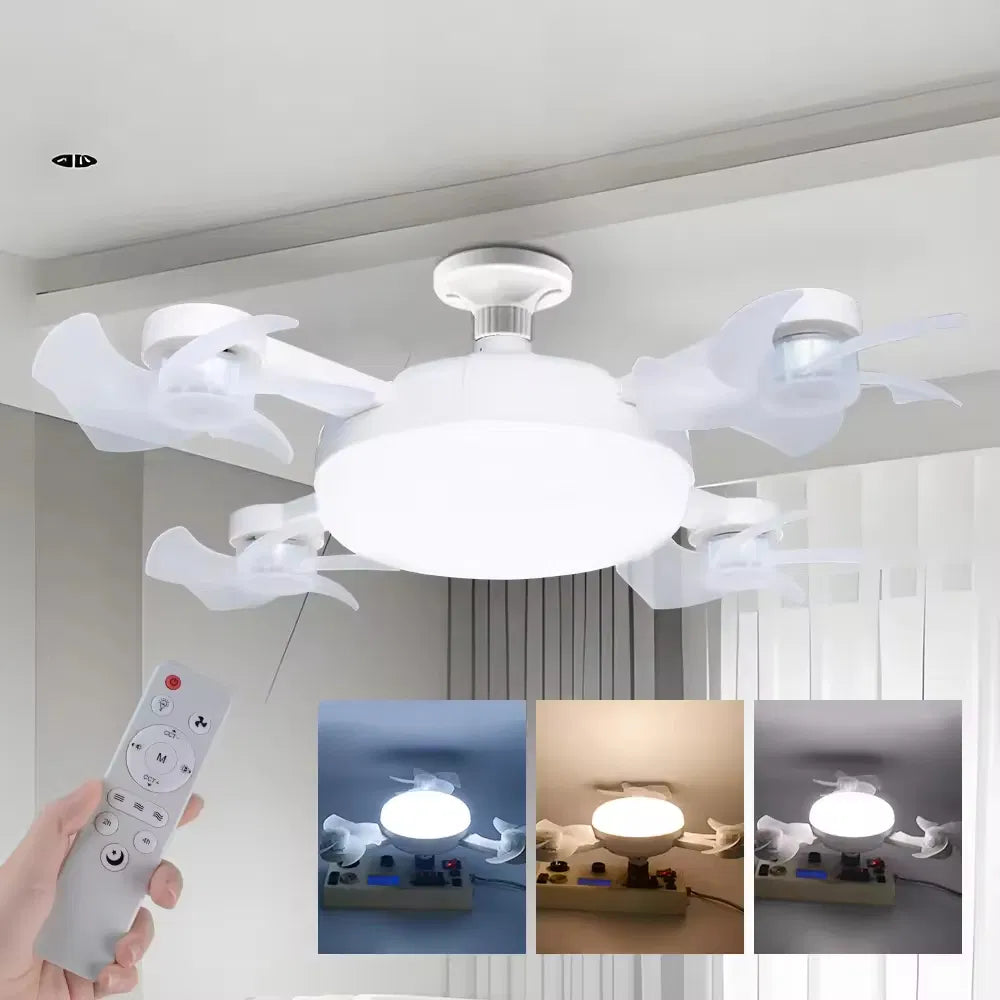 F4+ LED Socket Ceiling Fan Light with Remote Control (20 Inch