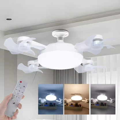 F4+ LED Socket Ceiling Fan Light with Remote Control (20 Inch